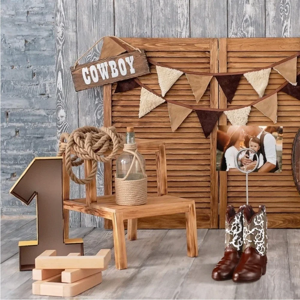 Tatuo 10 Brown Cowboy Boots Table No. Card Holders Weddings Parties Auctions NIB